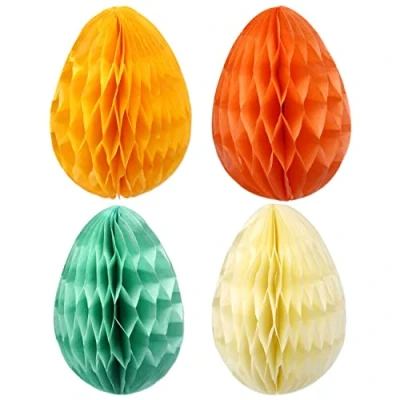 Immagine di PaPIerDraCHeN 12 Uova di Pasqua in Carta velina da Appendere e Decorare Misura 7 cm incl. Nastro Ideale Decorazione Pasquale per cespugli Rami Riutilizzabile Pastello Set 1