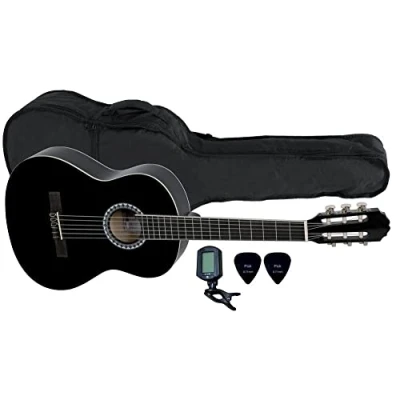 Immagine di GEWApure Chitarra Classica Basic SET 3/4, Include Custodia, Accordatore e 2 Plettri, Nero