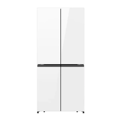 Immagine di Hisense RQ5P470SETE, Frigorifero Americano Quattro Porte, Classe E, Finitura bianca in vetro, Total No Frost, WiFi, Metal cooling, Zona convertibile, Dispenser Acqua, Motore Inverter