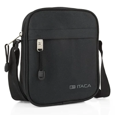 Immagine di ITACA Borsa Uomo a Tracolla Uomo. Borsello Marsupio in Poliéster con Cinturino Regolabile 25319, Nero