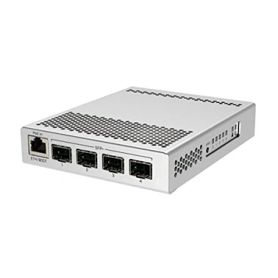 Immagine di MikroTik CRS305 1G 4S+in switch di rete Gestito Gigabit Ethernet (10/100/1000) Supporto Power Via ce Port (PoE) Bianco