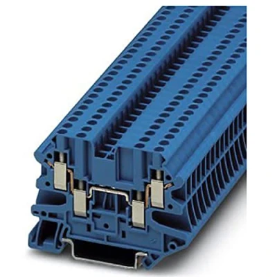 Immagine di Phoenix Contact UT 2,5 QUATTRO BU 3044555 Morsetto passante componibile Numero Poli (num): 4 0.14 mm² Blu 50 pz.