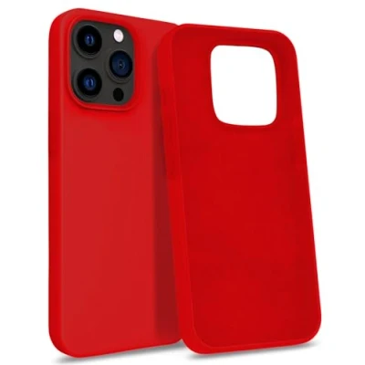 Immagine di MyGadget Custodia per iPhone 13 Pro Max Hardcase con Strato Microfibra &amp; Cover Silicone Resistente Protezione Antigraffio Antiurto Rosso
