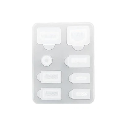 Immagine di Set di tappi antipolvere in silicone da 8 pezzi per PS5 Slim Console Protezione polvere Interfaccia USB HDMI Anti copertura spina (Transparent)
