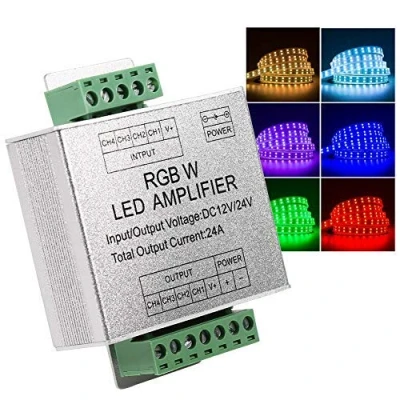 Immagine di Amplificatore RGBW DC12 24V 24A Circuito di Uscita a 4 Canali Guscio in Alluminio Controller Dell&#039;amplificatore del Segnale Dati Striscia LED