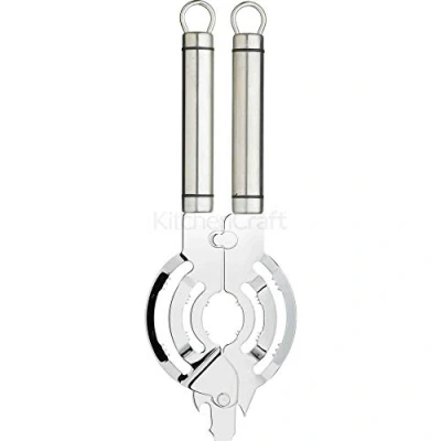 Immagine di KitchenCraft Apribottiglie Professionale con Estrattore ad Anello in Acciaio Inossidabile, Adatto alla Maggior Parte dei Coperchi e Tappi a Vite, 26,5 cm x 9 Argento