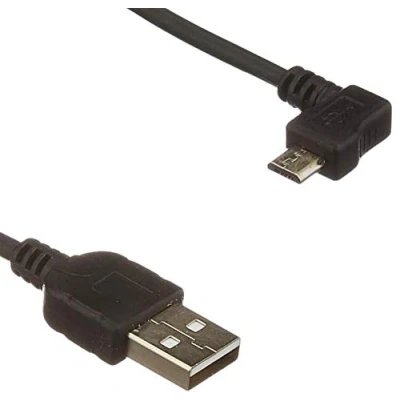 Immagine di System S Cavo Dati Micro USB con connettore ad Angolo di 90, angolato a 30 cm