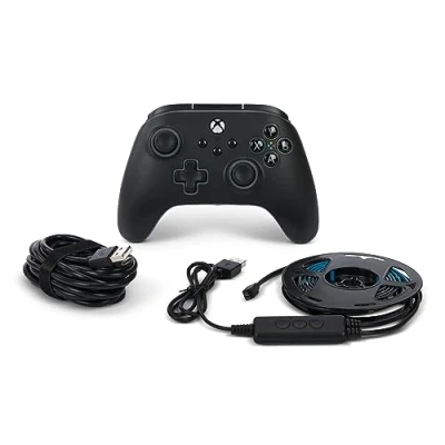 Immagine di Controller cablato PowerA Advantage per Xbox Series XS con Lumectra + Striscia LED RGB: nero