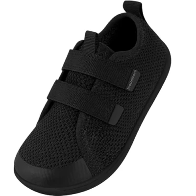 Immagine di IceUnicorn Scarpe a piedi nudi in versione larga Ragazzi Ragazze Outdoor Trail Running Minimalista da Camminare(Nero, 28 EU Larga)