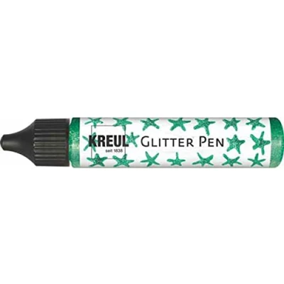 Immagine di Kreul 49844 Glitter Pen Verde, Vernice Effetto in Una Pratica Penna, abbellire, etichettare e Decorare varietà di Materiali, a Base d&#039;Acqua, Colore Green, 29 ml,