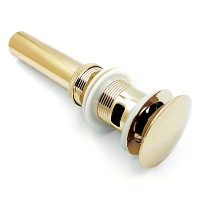 Immagine di Xcel Home scarico lavandino bagno Click Clack a forma di cupola dorata con tubo staccabile Ricambio in ottone Pop Up Mushroom Plug per tappo Connessione standard G 1 1/4&quot; BSP pezzo