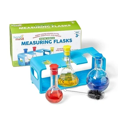 Immagine di Learning Resources Set di Ampolle Misurazione Starter Science, Becher in plastica per bambini, Attrezzatura da laboratorio scientifico, Giocattoli misurazione, Dai 3 anni avanti