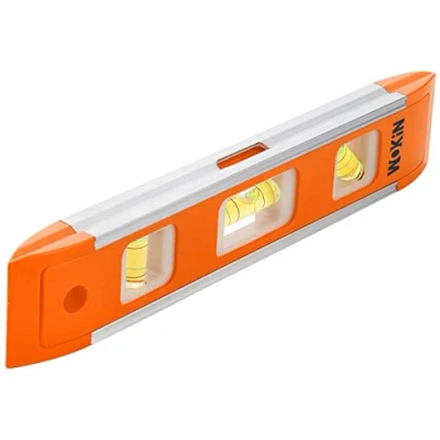 Immagine di ebuyerfix Wokin Mini livella a bolla industriale, pratica e robusta, con 3 tubi verticali, orizzontali fiale da 45 gradi base magnetica, 22,5 cm