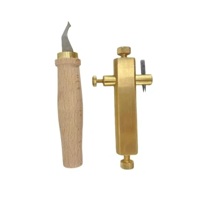 Immagine di Yinfente 1 set di strumenti in ottone intarsiato scanalato intagliatore coltello liutaio per fare violino viola