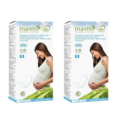 Immagine di 2 x 10 Masmi postparto in cotone biologico certificato ipoallergenico 100% biodegradabile profumo viscosa cloro e Diossina free