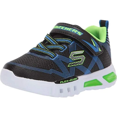 Immagine di Skechers Flex glow, Scarpe da ginnastica Bambini e ragazzi, Nero Black Blue Lime Bblm, 36 EU