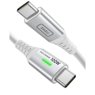 Immagine di INIU Cavo da USB a C, in nylon, per ricarica rapida, trasferimento dati, Samsung S22, S21, Note 10, Google Pixel 7, iPad Pro, Huawei, Xiaomi 11, PS5, ecc., 2 m, BSWH