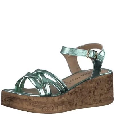 Immagine di MARCO TOZZI Donna 2 28395 20, Sandali con Zeppa, Menta Metallizzata, 39 EU