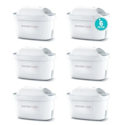 Immagine di Hydro Pure+ Pack 6 filtri per Acqua Cartucce filtranti compatibili con Le brocche Brita Maxtra®, Maxtra PRO®, Maxtra+®, PerfectFit®, Basics Che riducono Il calcare e Cloro. COMPRENDE Adattatore