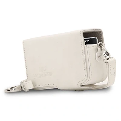 Immagine di MegaGear MG1420 Custodia con passante per cintura in pelle Sony Cyber shot DSC RX100 V/DSC IV/DSC III/DSC II, colore: Bianco