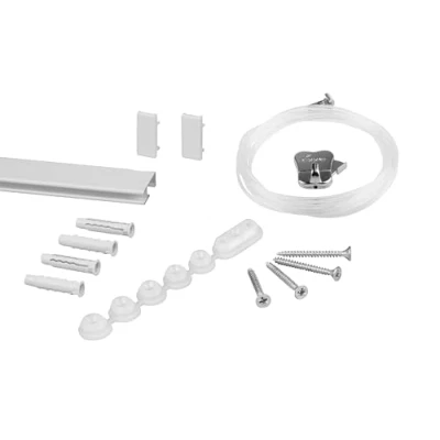 Immagine di STAS Picture Hanging Systems cliprail + cavo perlon 150cm gancio zipper/Binari per appendere quadri (1 m o set da 2 x 1m binario quadri)