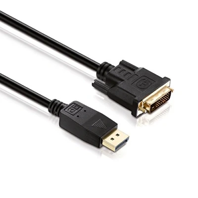 Immagine di HDSupply DC045 010 Cavo di collegamento DisplayPort / DVI (connettore connettore single link), contatti dorati, 1,00 m, nero