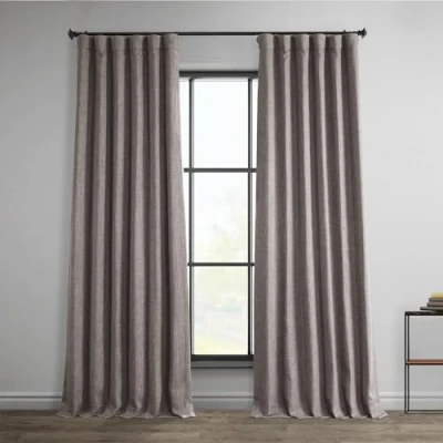 Immagine di HPD Half Price Drapes BOCH LN185 P Tende oscuranti in finto lino, per camera da letto, 1 pannello, 50 x 120 cm, colore: Visone