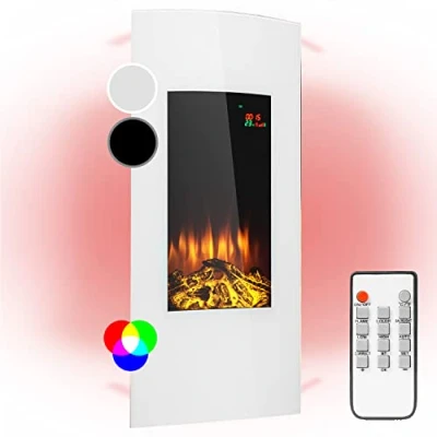 Immagine di Klarstein Camino Elettrico, Caminetto Elettrico 2000 W, Finto a Riscaldamento Basso Consumo, Fuoco LED, Spazio per Legna, Termocamino con Telecomando, Termostato e Timer