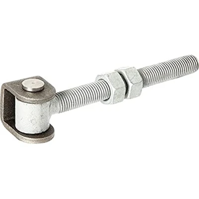 Immagine di Alberts 418366 Bandella per cancelli, con dadi, vite ad occhiello zincata a caldo, perno di collegamento e anello sicurezza in acciaio inox, Filettatura M16