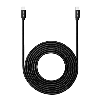 Immagine di Cavo da USB C a 4,6m, 60W di alimentazione ricarica tipo extra lungo ed estremamente resistente compatibile con MacBook Pro/Galaxy S20/Switch/Pixel e altri caricatori (Nero)