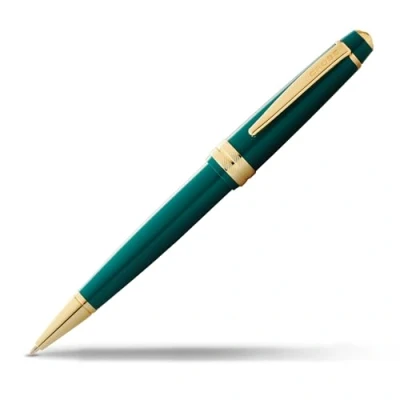 Immagine di Cross Bailey Light Penna a sfera (tratto F, colore inchiostro: nero, con confezione regalo), vernice verde raccordi dorati, 1 pezzo (1 pezzo)