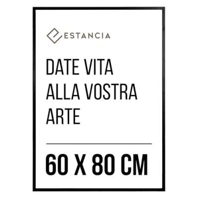 Immagine di Estancia Cornice Portafoto Legno Nero 60x80 cm Con Vetro Plexi Infrangibile Grande 80x60 Nera In 60 x 80