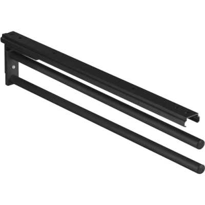 Immagine di Gedotec Portasciugamani H6008 Estrattore asciugamani a 3 bracci estensibile 1 pezzo porta strofinacci lunghezza 465 mm in nero da bagno e cucina girevole 90