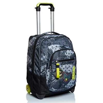 Immagine di Seven Trolley Scuola, Grigio, Fly Stars, 2 in 1, Doppio Uso, Zaino con Carrello Fisso, Crossover System e Tasca Organizer, Zaini Trolley, Viaggio, Bambino Ragazzo