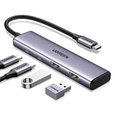 Immagine di UGREEN Hub USB C 3.0 5Gbps Adattatore A 2 e Compatibile con iPhone 16 Plus Pro Max, MacBook Air M2 M1, iPad Air, Chromebook Disco Rigido Chiavetta Mouse Tastiera