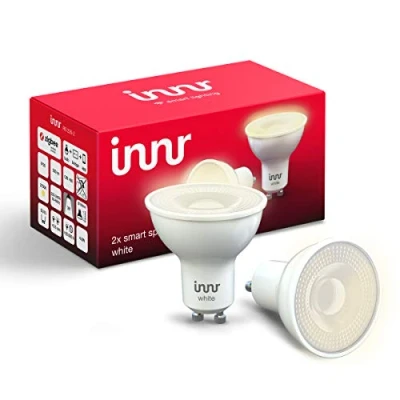 Immagine di innr Lampadina Smart GU10, Funziona con Hue* e Alexa (Bridge Richiesto), Faretto Luce Bianca Calda, Lampadine Dimmerabile, LED, 380 lumen Confezione da 2