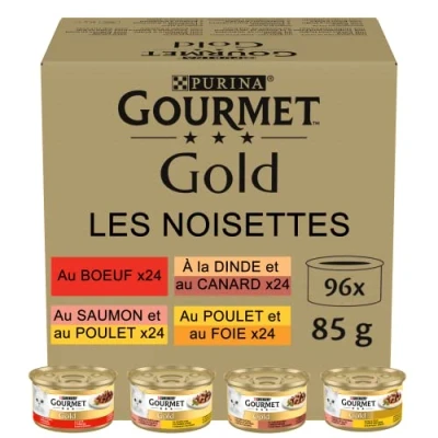 Immagine di Purina Gourmet Gold Delicate tartine in salsa, cibo per gatti, mix di varietà, confezione da 96 (96 x 85 g)