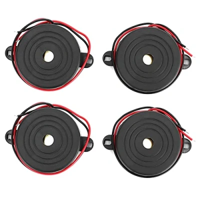 Immagine di Cicalino di Allarme da 4 Pezzi 12V, Acustico Piezoelettrico Attivo Ad Alta Decibel DC3 24V 95dB, Suono Continuo, per Progetti Fai te