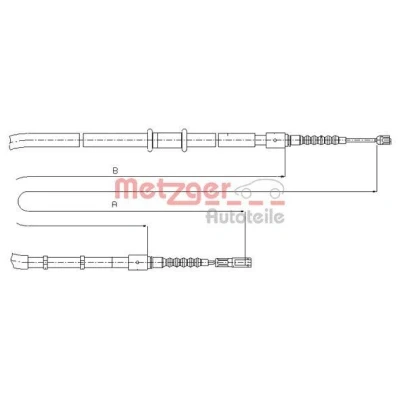 Immagine di METZGER 10.7545 Cavo Freno posteriore Sx, Dx, Sx 1722/1566 a disco COFLE