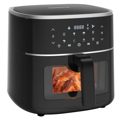 Immagine di tomons Friggitrice ad Aria Calda 6L, Senza Olio con Finestra Visibile, Air Fryer 8 Modalità Preimpostate, LED Touch Screen, Timer