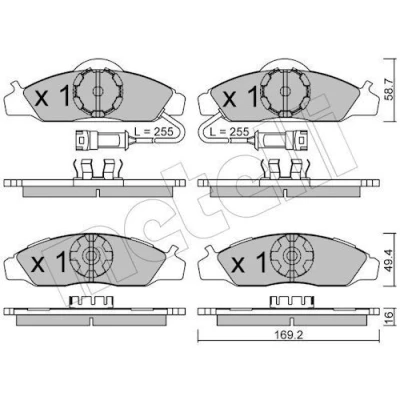 Immagine di METELLI 22 0368 0 Kit pastiglie freno Con contatto segnalazione usura SSANGYONG: Korando II SUV, Musso SUV