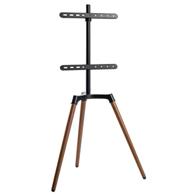 Immagine di EasyLife Treppiede TV Tripod di design Supporto per televisore/monitor fino a 65&quot; e 35 kg Orientabile 140 Altezza regolabile + gestione cavi VESA 400x400 (nero/noce scuro)