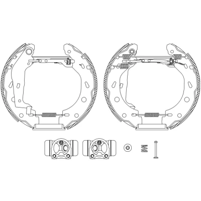 Immagine di TEXTAR Shoe Kit Pro 84057401 freno, Freno a tamburo con cilindretto regolatore/attuatore SMART: City Coupe, Fortwo I Coupe
