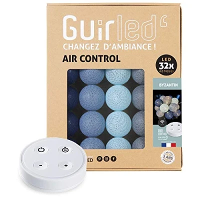 Immagine di Ghirlanda luminoso a LED per batuffoli di cotone USB Telecomando wireless Luce notturna bambini 2h Adattatore alimentazione doppio 2A incluso 4 intensità 32 sfere 4,8 m Byzantin