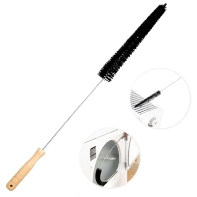 Immagine di spazzola per la pulizia del radiatore, spolverino radiatori, lunga e flessibile con manico in legno, multiuso di asciugatrice lavatrice (72 cm)