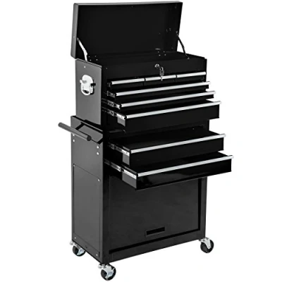 Immagine di TecTake® Carrello Portautensili, Carrello, porta Attrezzi Officina con Ruote, Bauletto Estraibile Impilabile e Mobile, attrezzi, Ruote Portatutto Blu
