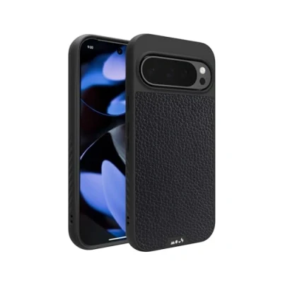 Immagine di Mous Cover per Google Pixel 9 Pro MagSafe Compatibile Limitless 5.0 Pelle Nera Custodia Protettiva Antishock