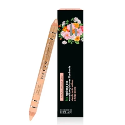 Immagine di Helan I Colori di Bio Matitone 2in1 Dark Bronze, Correttore Imperfezioni + Illuminante Viso Make Up Naturale, Matita Doppia Punta Morbida Nutriente con Vitamina E, Trucchi Makeup Lunga Durata