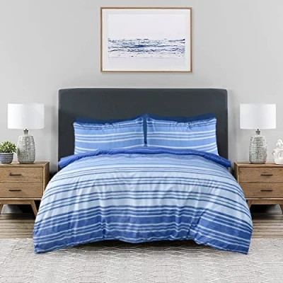 Immagine di Sleepdown Set di biancheria da letto double face, con copripiumino e federe, morbido, facile pulire, reversibile, super king size (260 x 220 cm)
