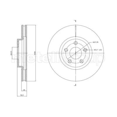 Immagine di METELLI 23 1834C Disco freno 300,0 28,0 5 63,5 ventilato verniciato FORD: Galaxy Mk3 MPV, S Max Mk2